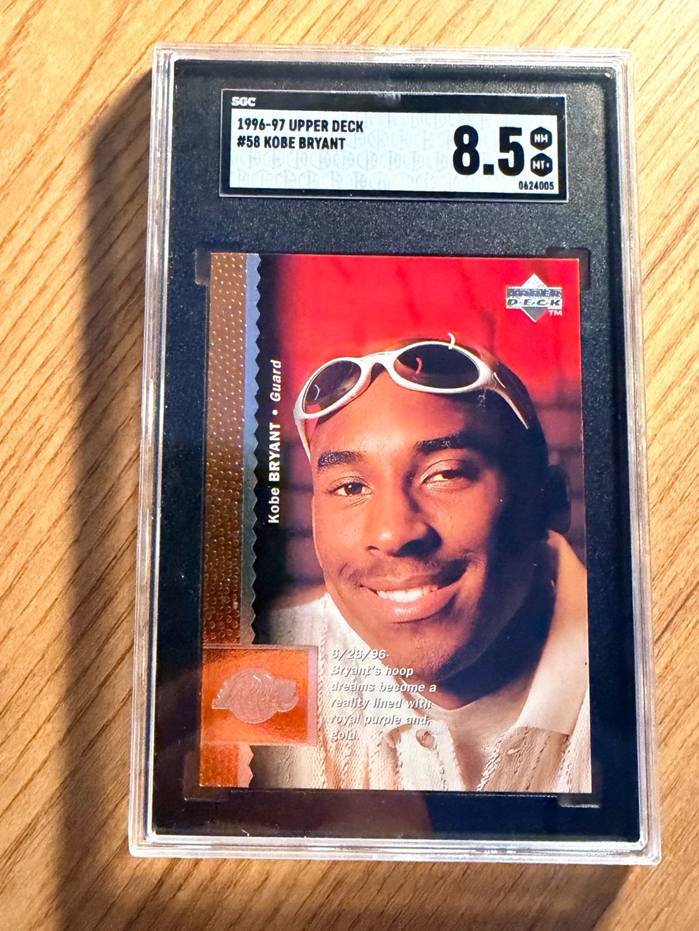 1996-97 Upper Deck Kobe Bryant Rookie Card SGC 8.5